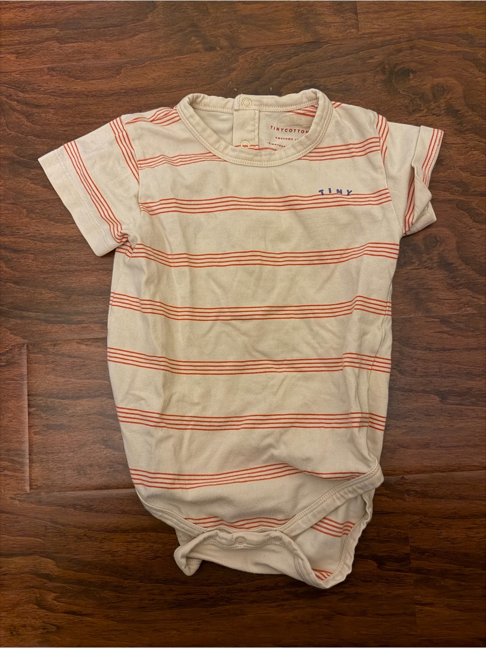 Tinycottons Cream Short-Sleeve Striped onesie